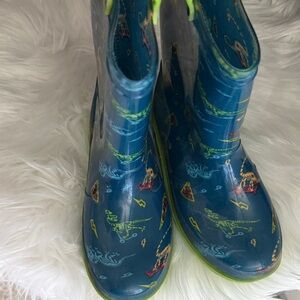 Kids Blue Dinosaur Rain Boots size 2